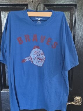 Wright & Ditson Blue Kids T-Shirt with Red Braves Graphic